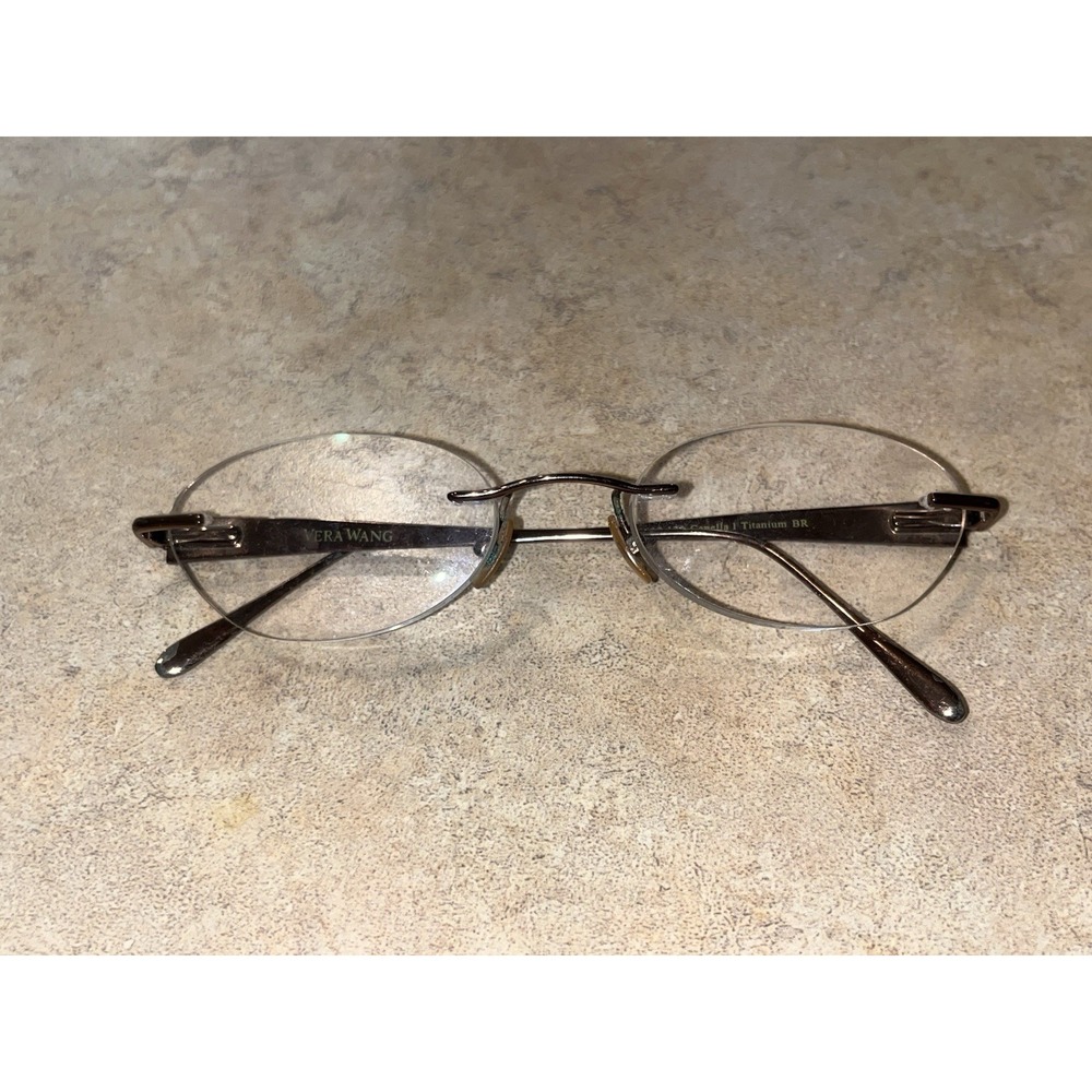 Vera Wang Capella 1 Titanium BR Brown Rimless Oval Womens Eyeglasses 50-18-133